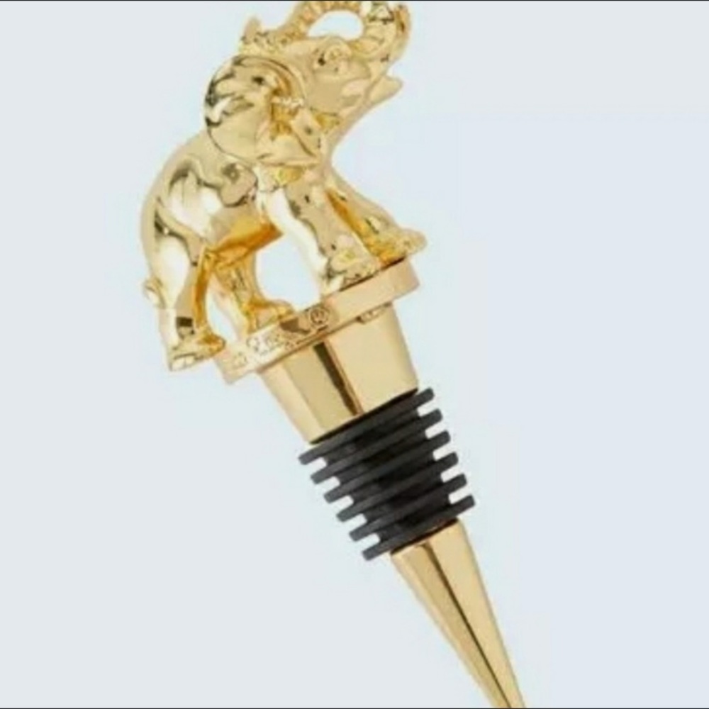 Lilly Pulitzer Gold Elephant Bottle Stopper New in packaging
